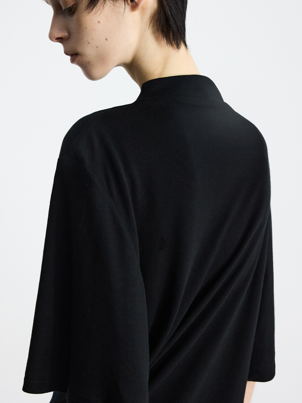 JCAESAR WOMEN Ruched draped short-sleeve top