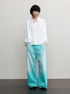 JCAESAR  Mint‑green washed denim jeans