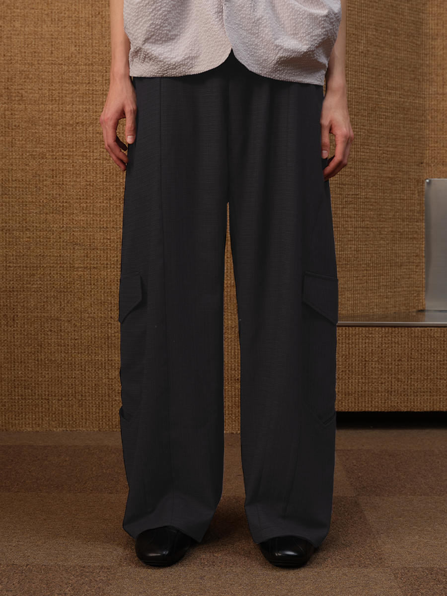Jcaesar Wool Low-Crotch Cargo Trousers - jcaesarclo