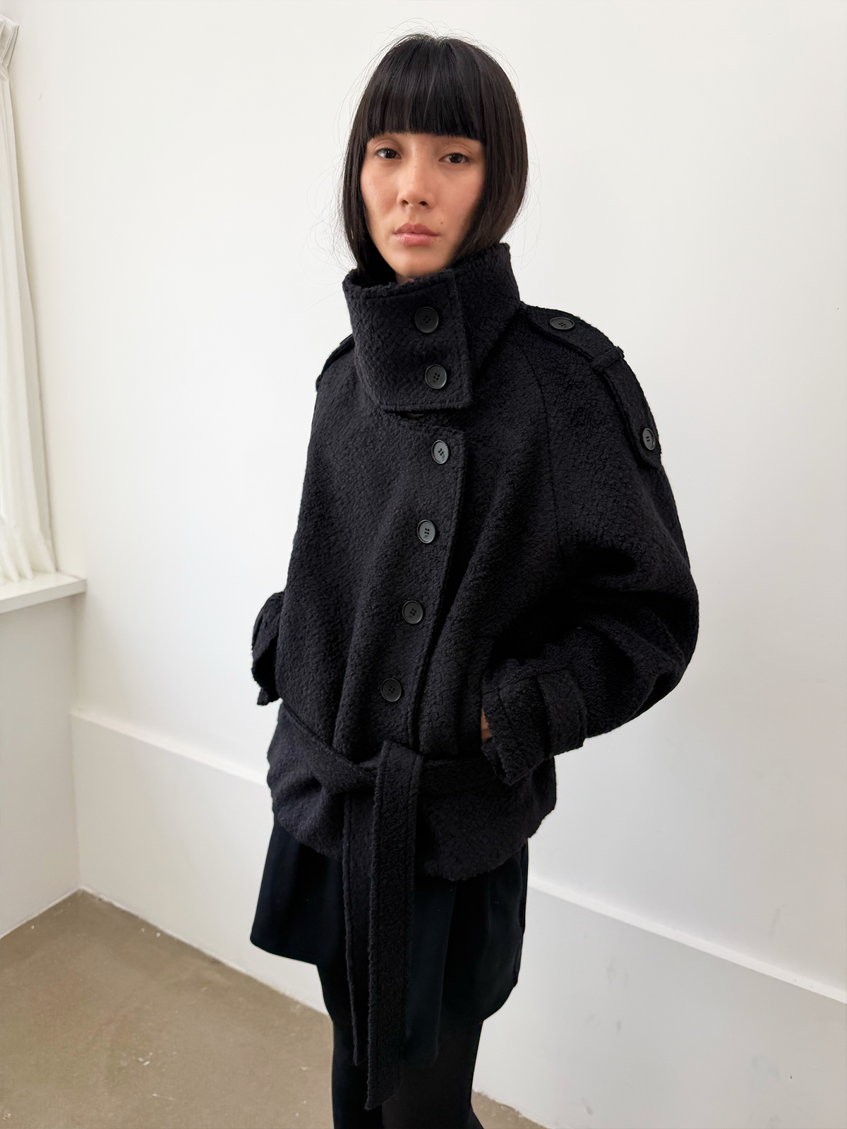 JCAESAR WOMEN Loop Yarn Wool Coat