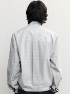 JCAESAR Cross‑collar mesh pleated jacket