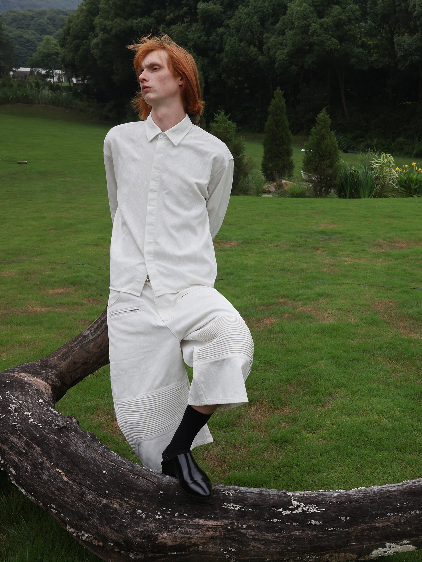 JCAESAR Coated Structured Long Sleeve Shirt