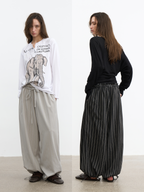 JCAESAR WOMEN Comfort striped drawstring balloon pants