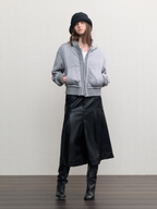 JCAESAR WOMEN Cable-Knit Ribbed Down Sweatshirt