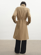 JCAESAR Belted Trench Coat with Shoulder Epaulets - jcaesarclo