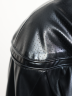 JCAESAR  Leather Jacket with Hidden Mesh Pockets