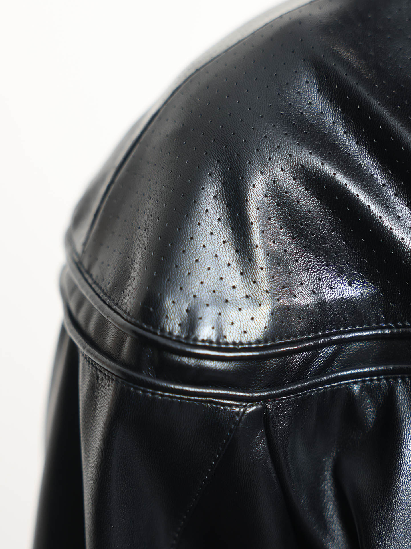 JCAESAR  Leather Jacket with Hidden Mesh Pockets