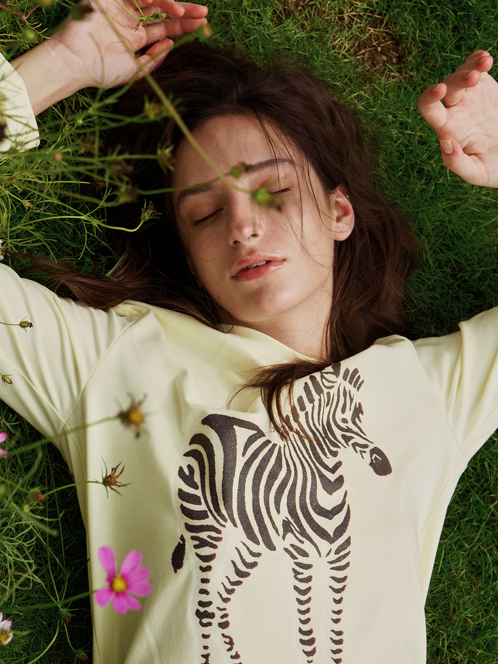 JCAESAR WOMEN Zebra motif printed long‑sleeve shirt