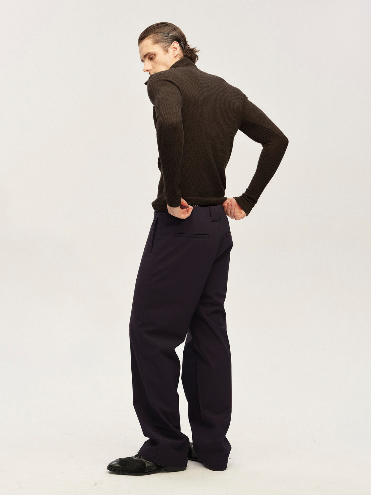 JCAESAR Fleece-Lined Dress Pants, Cuffed Waistbandless