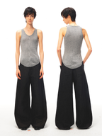 JCAESAR WOMEN Waist‑shaped cable‑knit fitted tank
