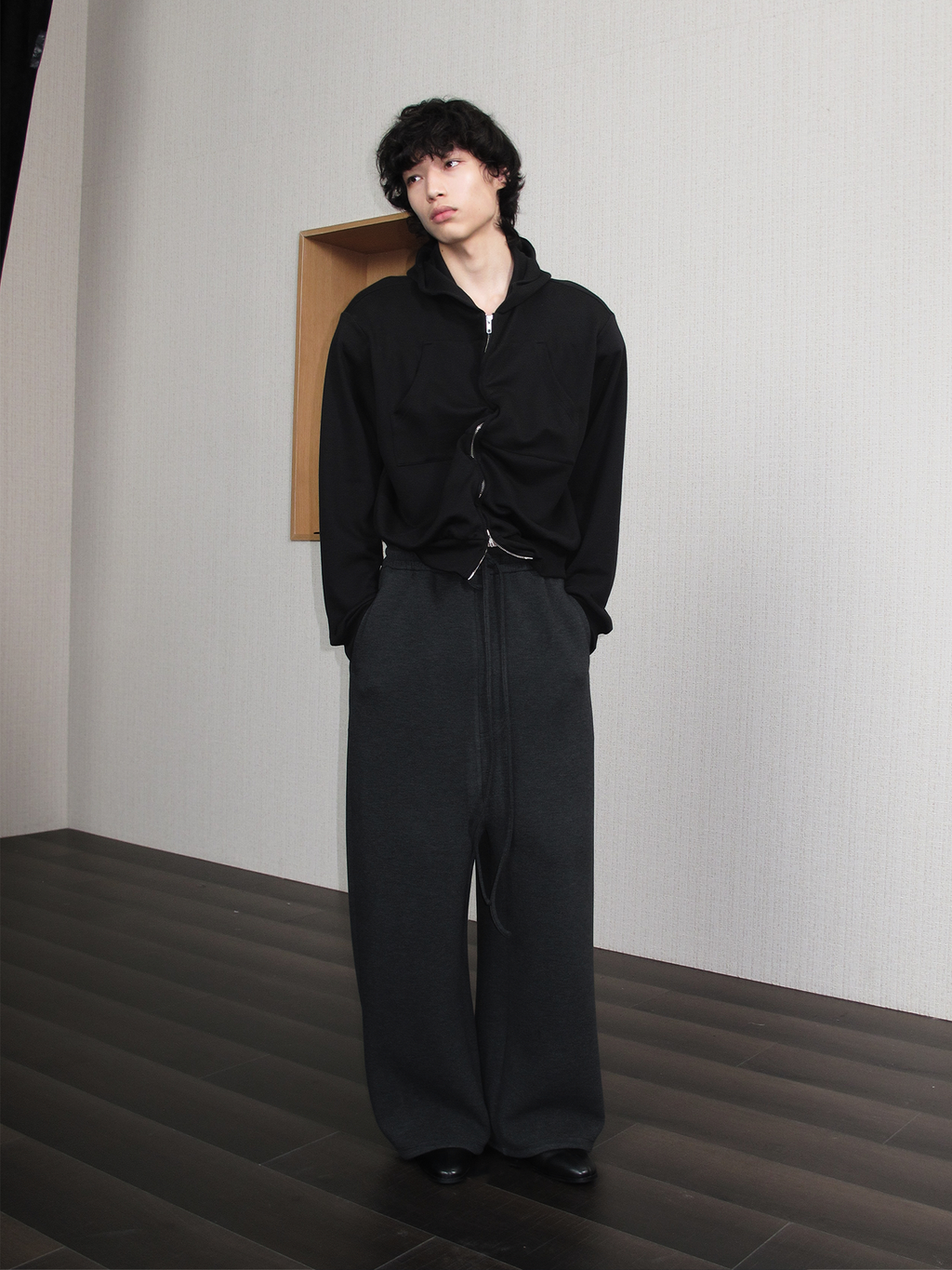 JCAESAR Low-Crotch Brushed Drop-Crotch Sweatpants