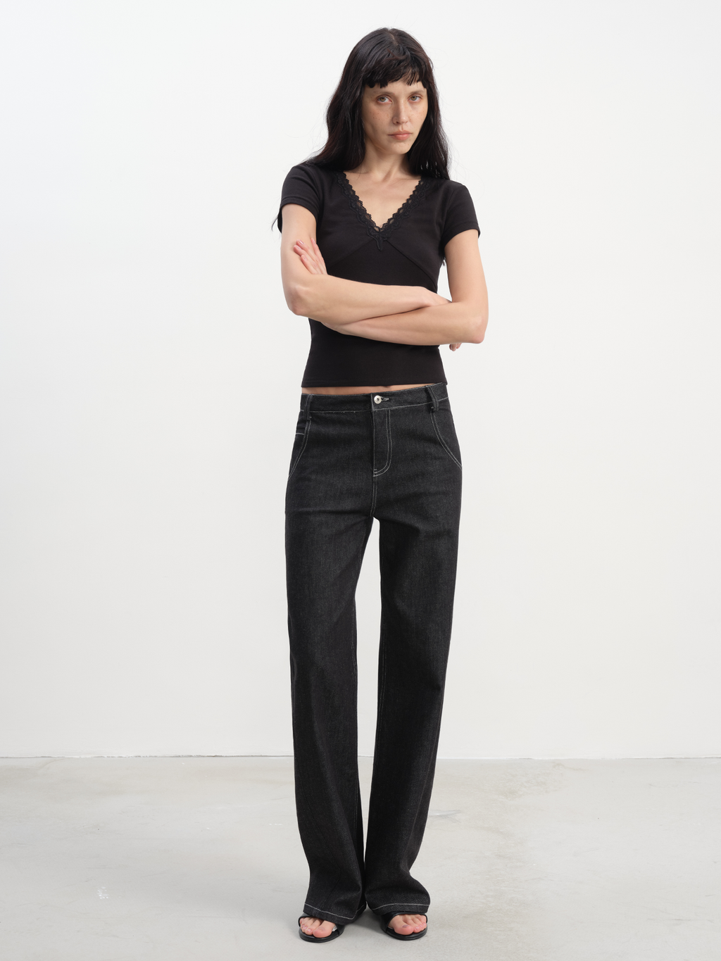 JCAESAR WOMEN Stretch Straight Raw Denim - jcaesarclo
