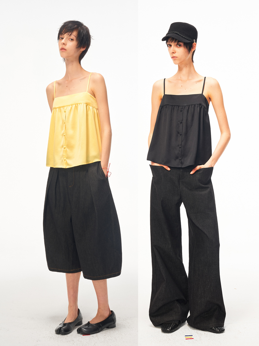 JCAESAR WOMEN Willow‑drape half‑placket cami