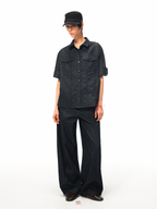 JCAESAR WOMEN Mid‑sleeve folded dandy shirt