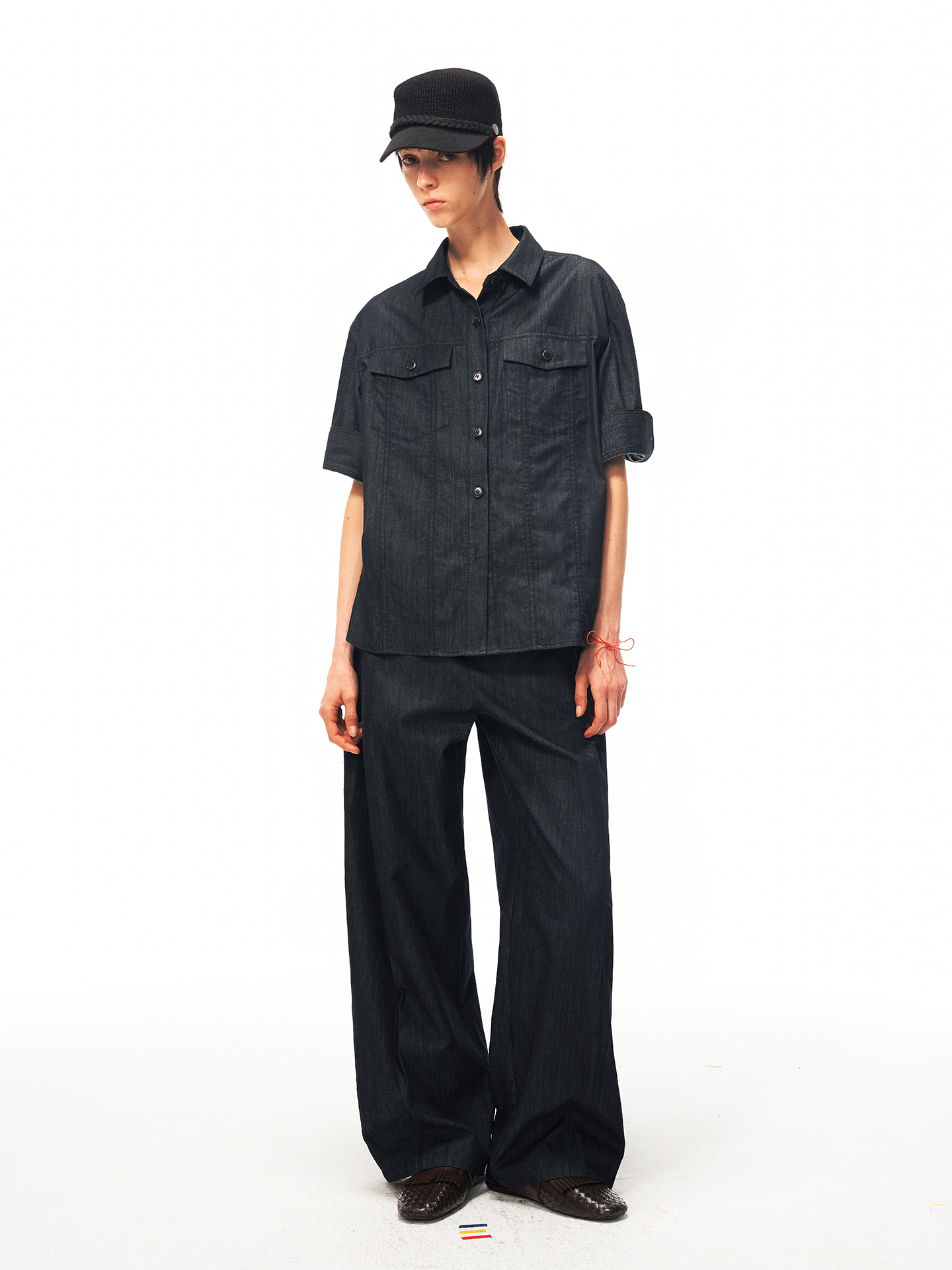 JCAESAR WOMEN Mid‑sleeve folded dandy shirt