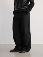 JCAESAR Wide leg pants with knee pads and woolen wool - jcaesarclo