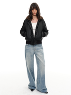 JCAESAR WOMEN Detachable Two‑Way Eco‑Leather Down Jacket - jcaesarclo