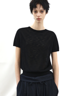 JCAESAR WOMEN Slub-textured semi-sheer regular-shoulder tee