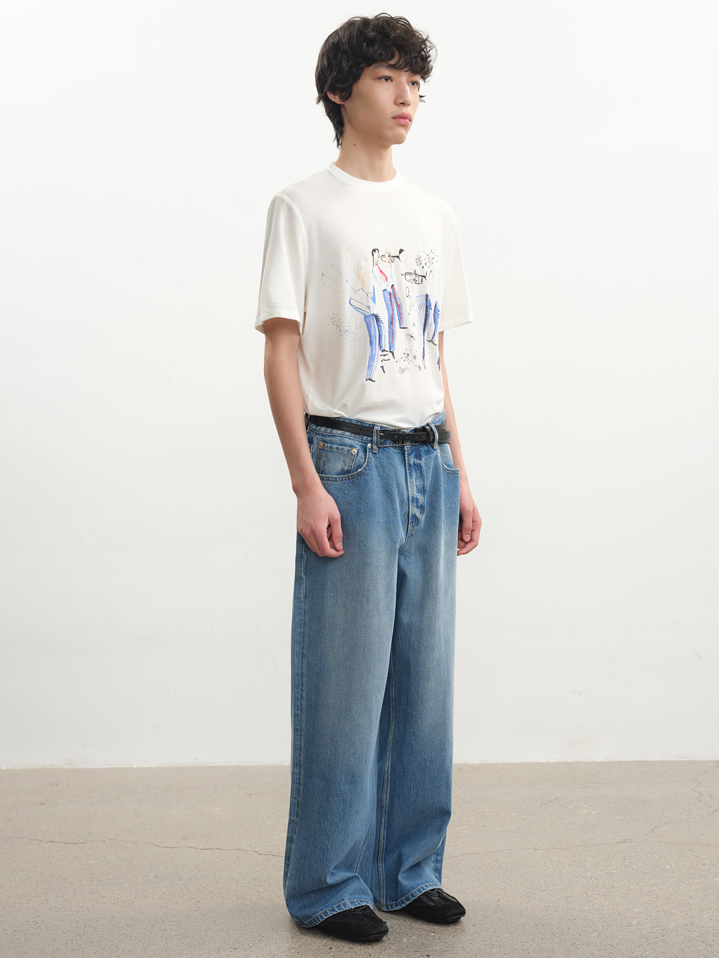 JCAESAR Blue Symphony Print Short‑Sleeve Tee - jcaesarclo