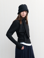 JCAESAR WOMEN Adjustable Knit Cardigan with Scarf Tie