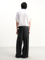 JCAESAR Pleated‑Pocket Wide‑Leg Trousers - jcaesarclo