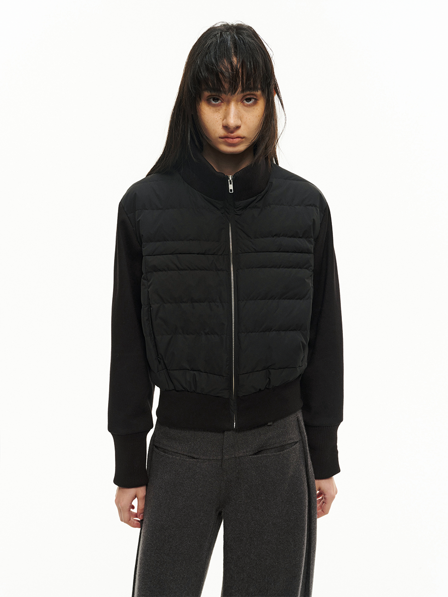 JCAESAR WOMEN Vertical Thread Collar Rib Down Jacket - jcaesarclo