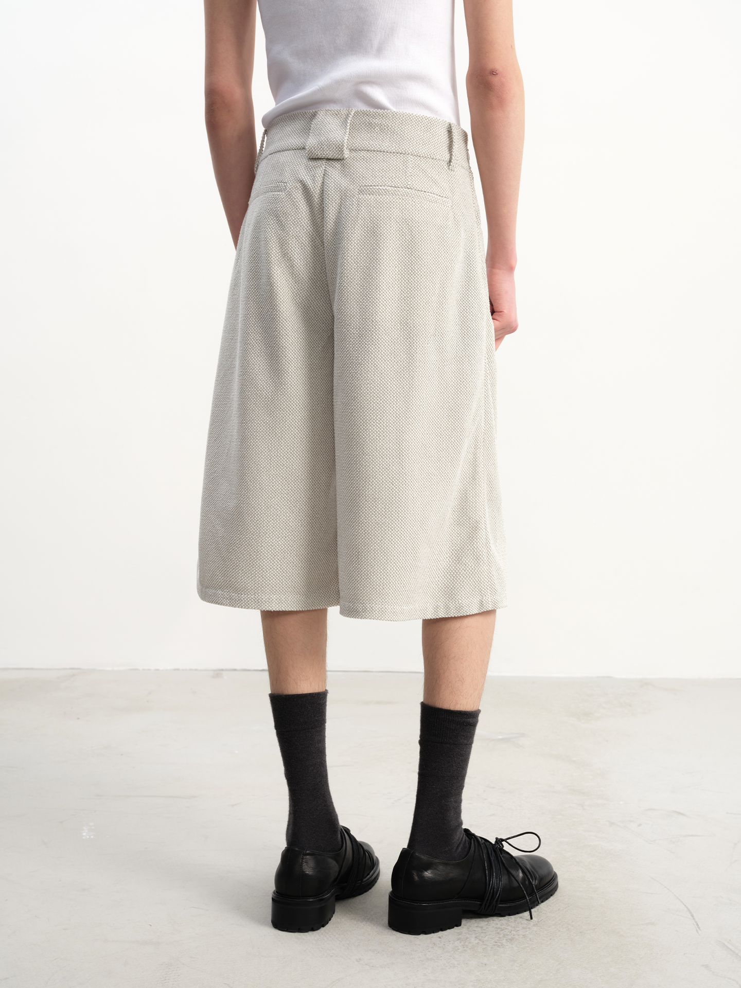 JCAESAR Woven Terry Cloth Capri Pants - jcaesarclo