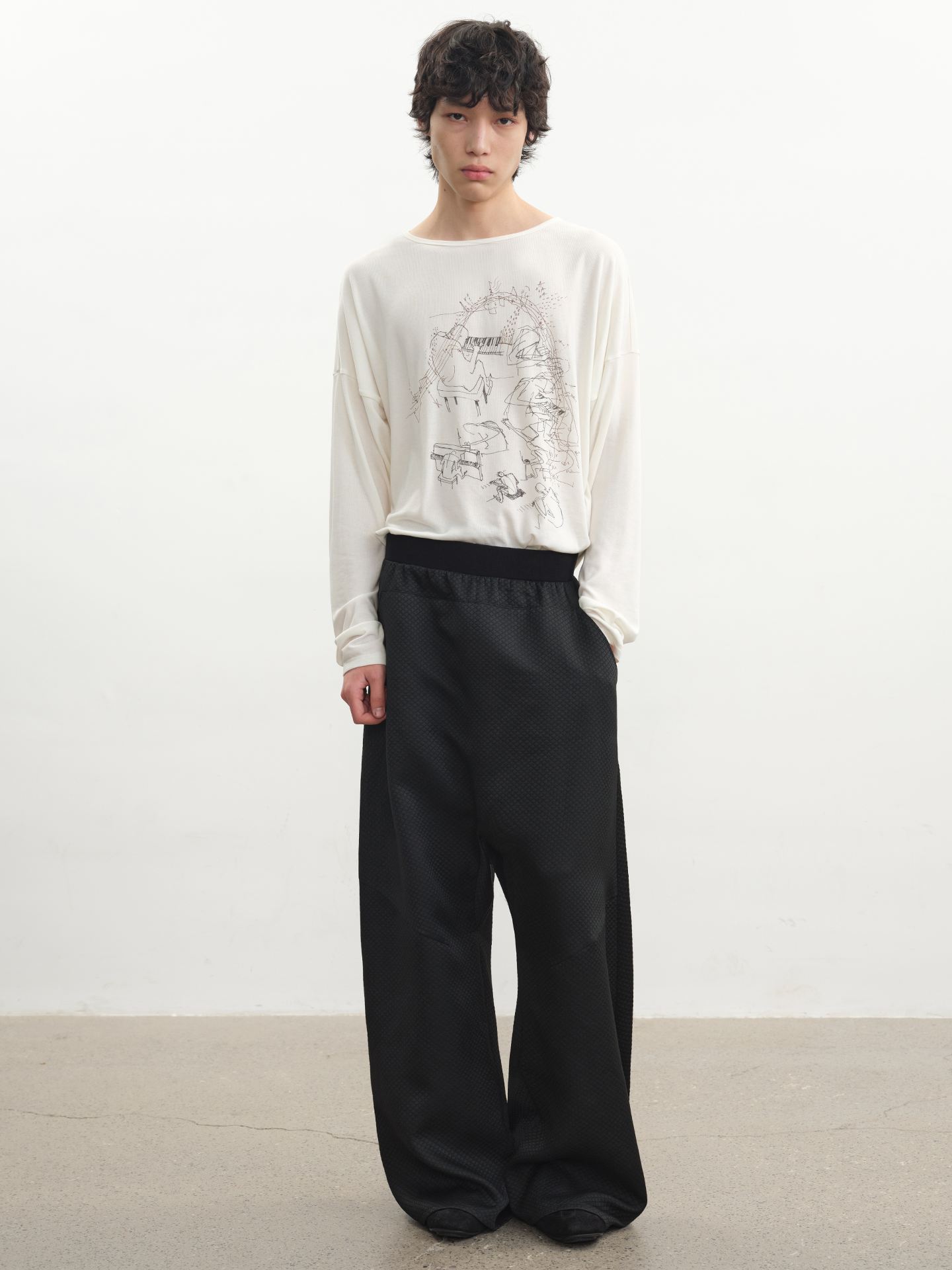 JCAESAR Low‑Crotch Quilted Trousers - jcaesarclo