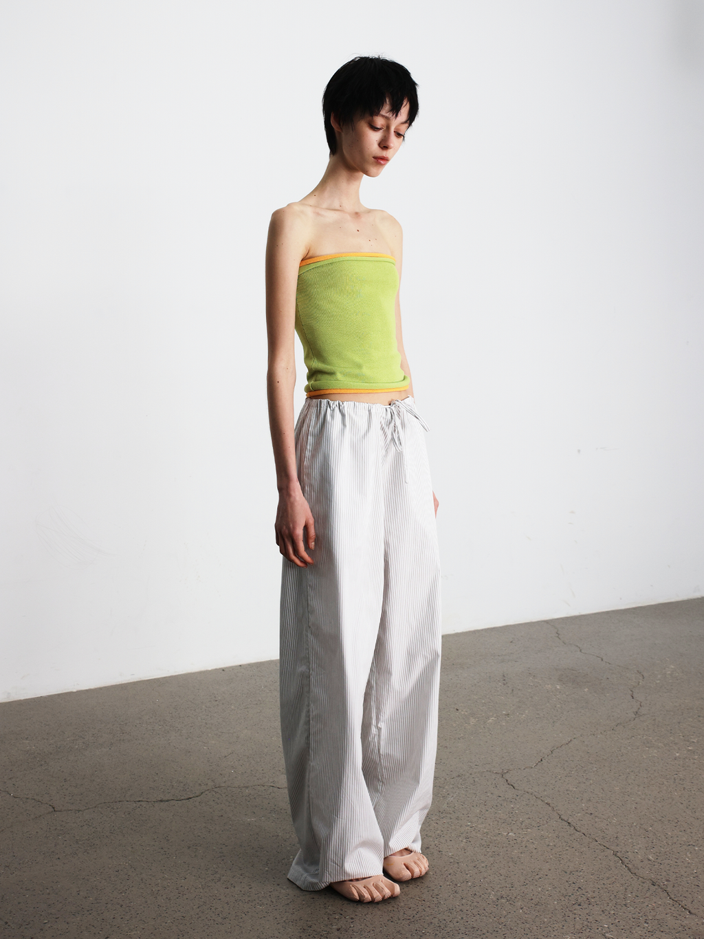 JCAESAR WOMEN Striped paratrooper trousers