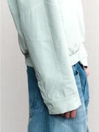 JCAESAR  Dusky‑green striped hooded jacket