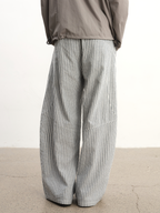 JCAEASAR Striped structured ruched trousers