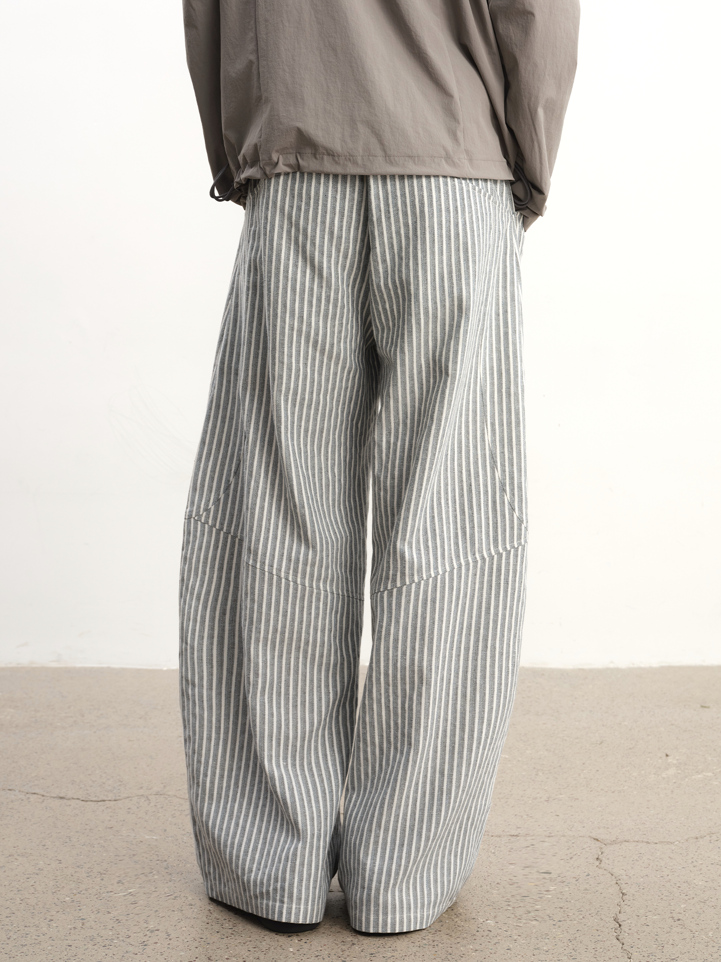 JCAEASAR Striped structured ruched trousers