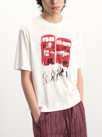 JCAESAR Red Bus Print Short‑Sleeve Tee - jcaesarclo