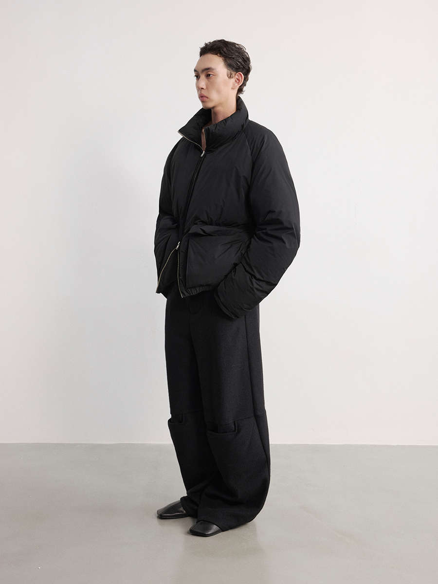 JCAESAR Loose-Fitting Stand-Up Collar Down Jacket