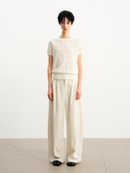 JCAESAR WOMEN Pleated Low‑Crotch Curved‑Blade Pants