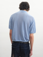 JCAESAR Cut‑Out Ribbed Polo‑Collar Short‑Sleeve Top - jcaesarclo