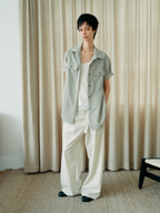 JCAESAR WOMEN  Safari-style short-sleeve shirt