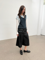 JCAESAR WOMEN Saddle‑pleated body‑hugging leather pants