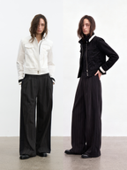 JCAESAR WOMEN Sharp‑shoulder contrast‑color jacket