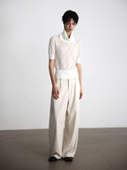 JCAESAR WOMEN Pleated Low‑Crotch Curved‑Blade Pants