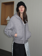 JCAESAR WOMEN Cable-Knit Ribbed Down Sweatshirt