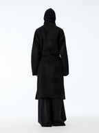 JCAESAR Asymmetric Zipper Belted Coat