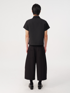 Jcaesar C-Shaped Button Short-Sleeved Shirt