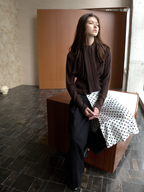 JCAESAR WOMEN Adjustable Knit Cardigan with Scarf Tie