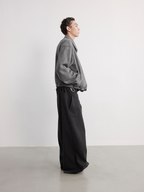 JCAESAR Grey Diamond-Shaped Drawstring Fleece Jacket - jcaesarclo