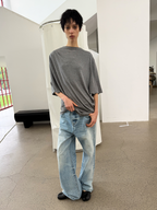 JCAESAR WOMEN Ruched draped short-sleeve top