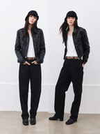 JCAESAR WOMEN Lightweight Quilted Leather Down Jacket
