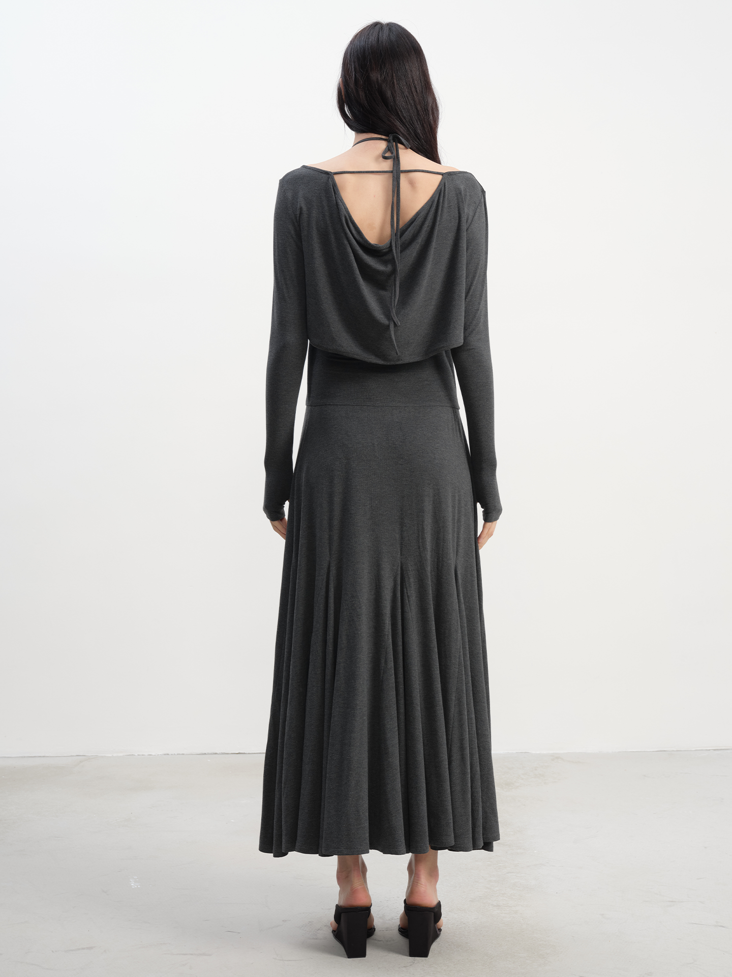 JCAESAR WOMEN Two‑Piece Draped‑Neck Sleeveless Dress - jcaesarclo