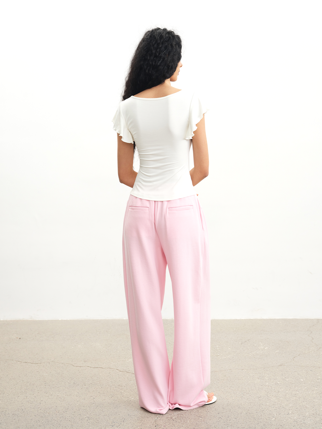 JCAESAR WOMEN Flutter-Sleeve U-Neck Tee - jcaesarclo