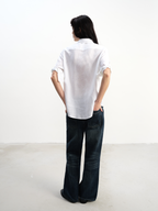 JCAESAR WOMEN Tencel-Linen Cuffed Short-Sleeve Shirt - jcaesarclo